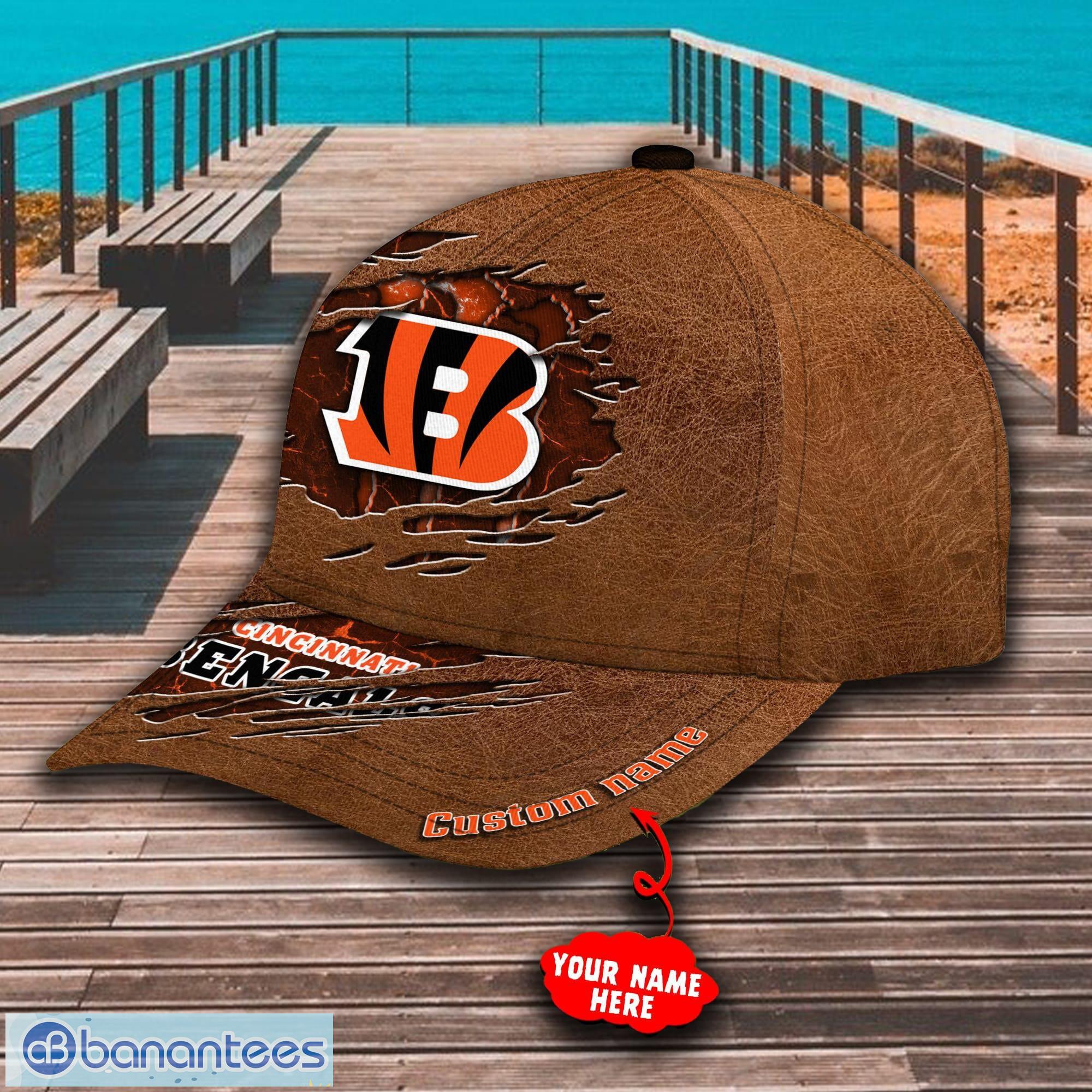 Custom Name Cincinnati Bengals Tropical Flowers Pattern Printed 3D Cap