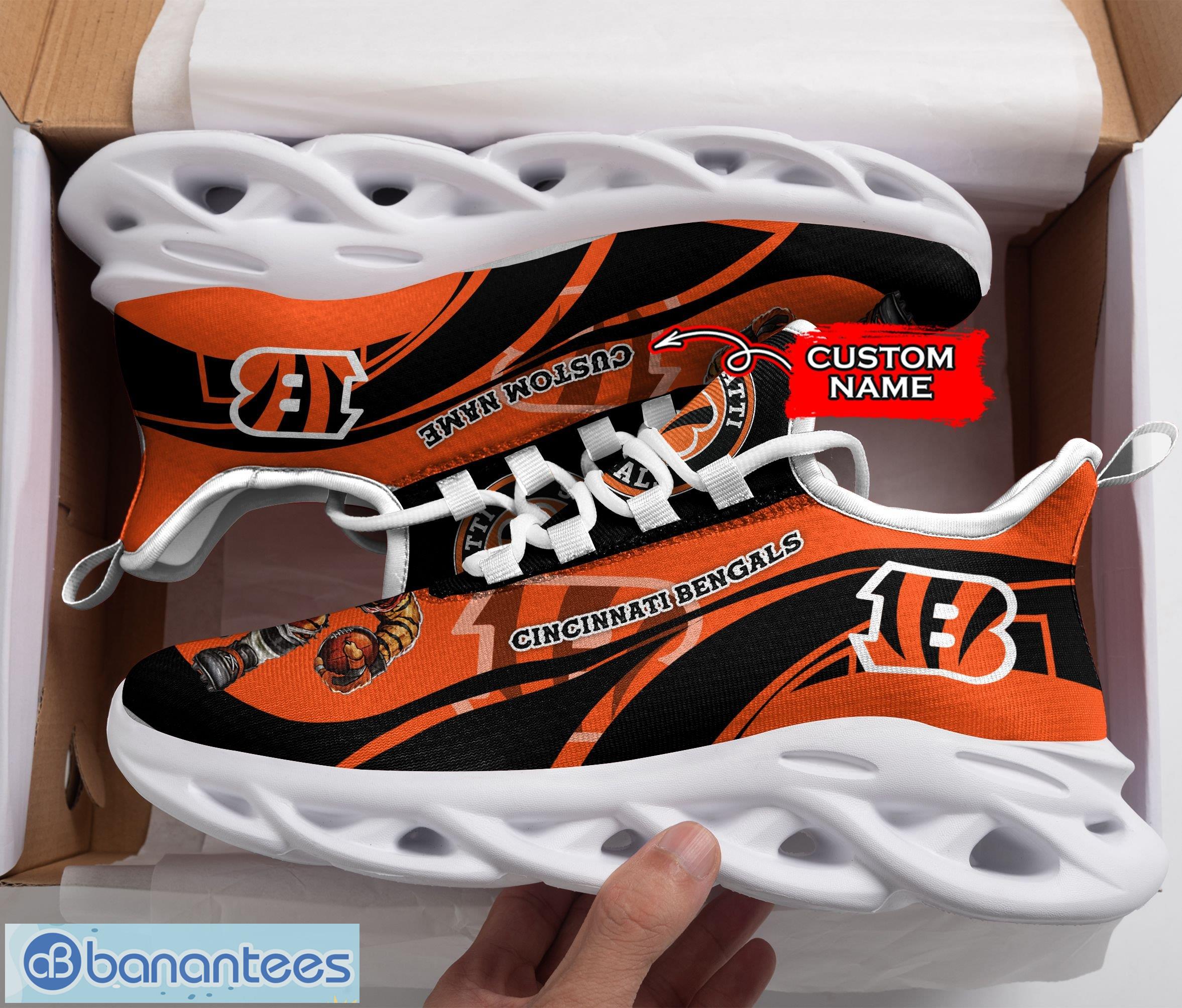 Cincinnati Bengals Nfl White And Black Max Soul Sneakers Sport Shoes -  Banantees