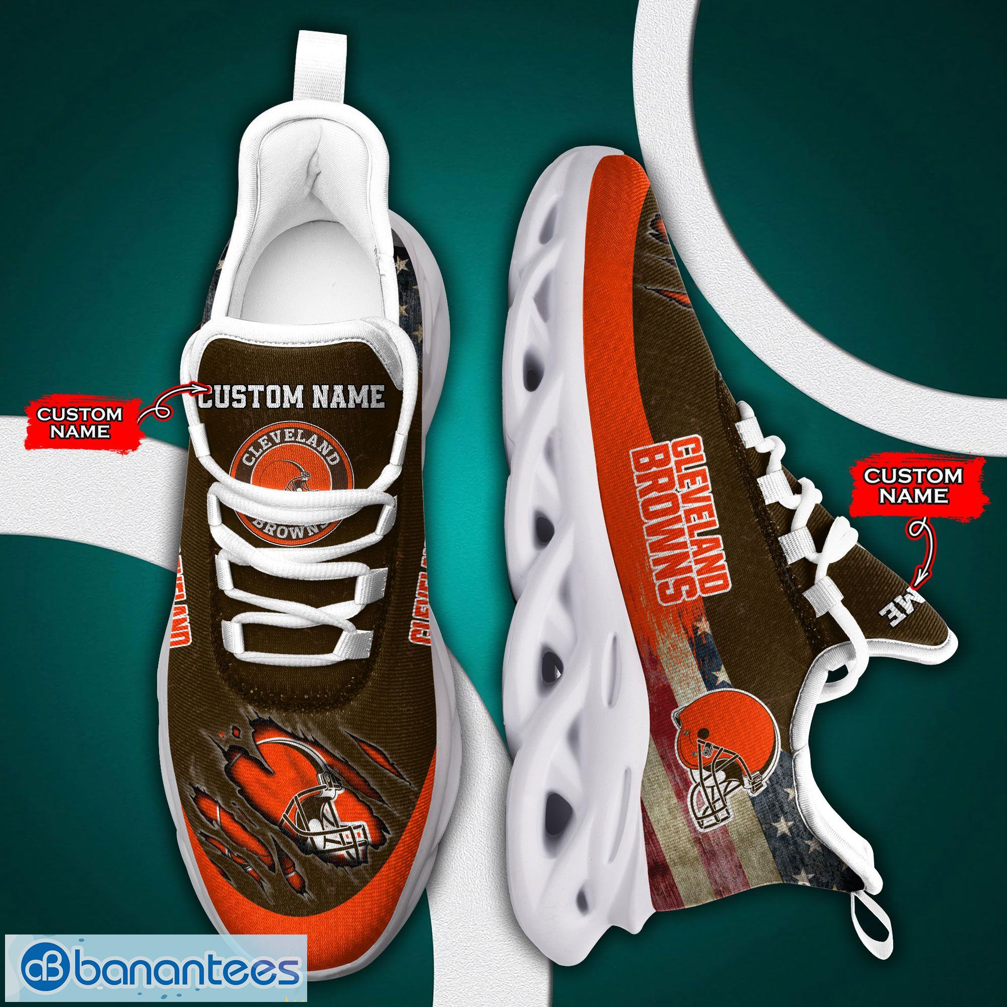 NFL Cleveland Browns Running Sneakers Custom Name Max Soul Shoes