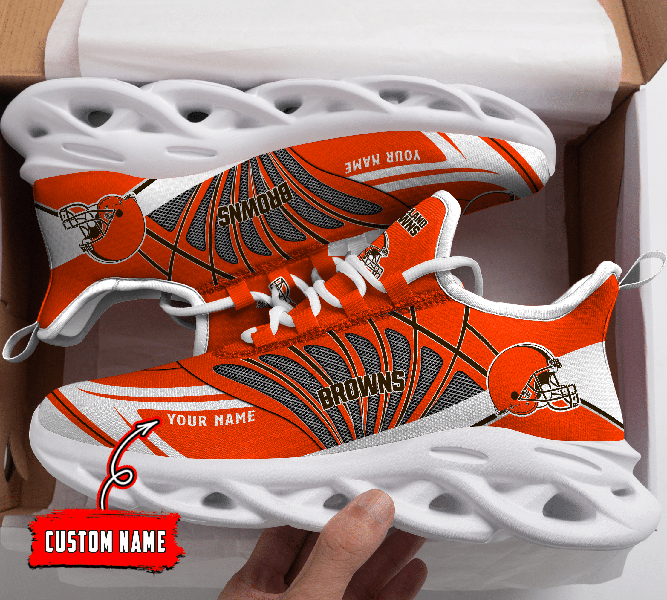 Cleveland Browns NFL Max Soul Shoes Custom Name Running Shoes For Men And  Women - Banantees