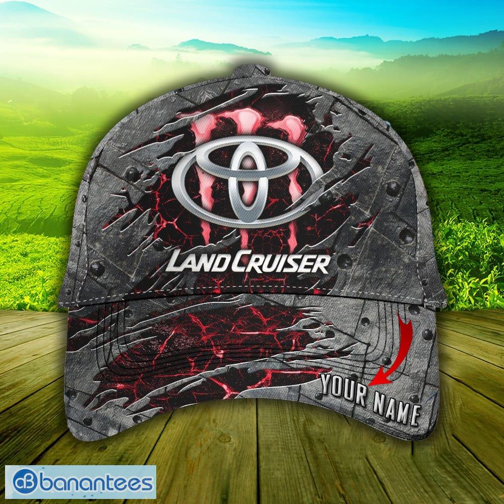 Toyota - Land Cruiser Logo Red Monster Car Hat Cap Custom Name - Banantees