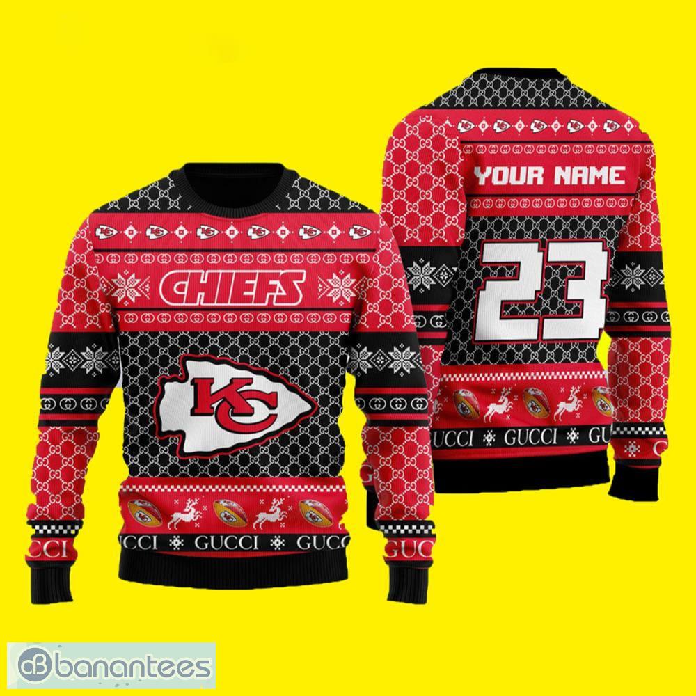 Custom Number And Name Kansas City Chiefs Gucci Kansas City Chiefs Ugly  Christmas Sweater Gift For Men And Women - Banantees