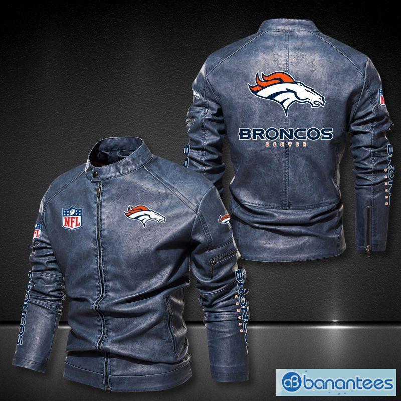 Denver Broncos Leather Jacket motorcycle fans Black For Mens - Banantees