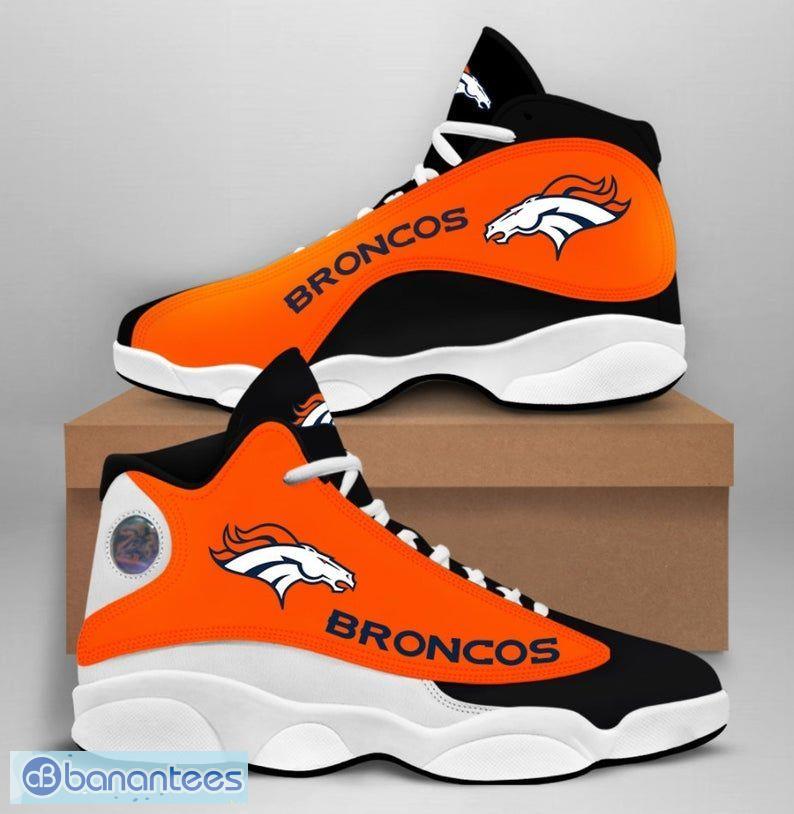 Denver Broncos Fans Custom Name Air Jordan 13 Sneaker Shoes