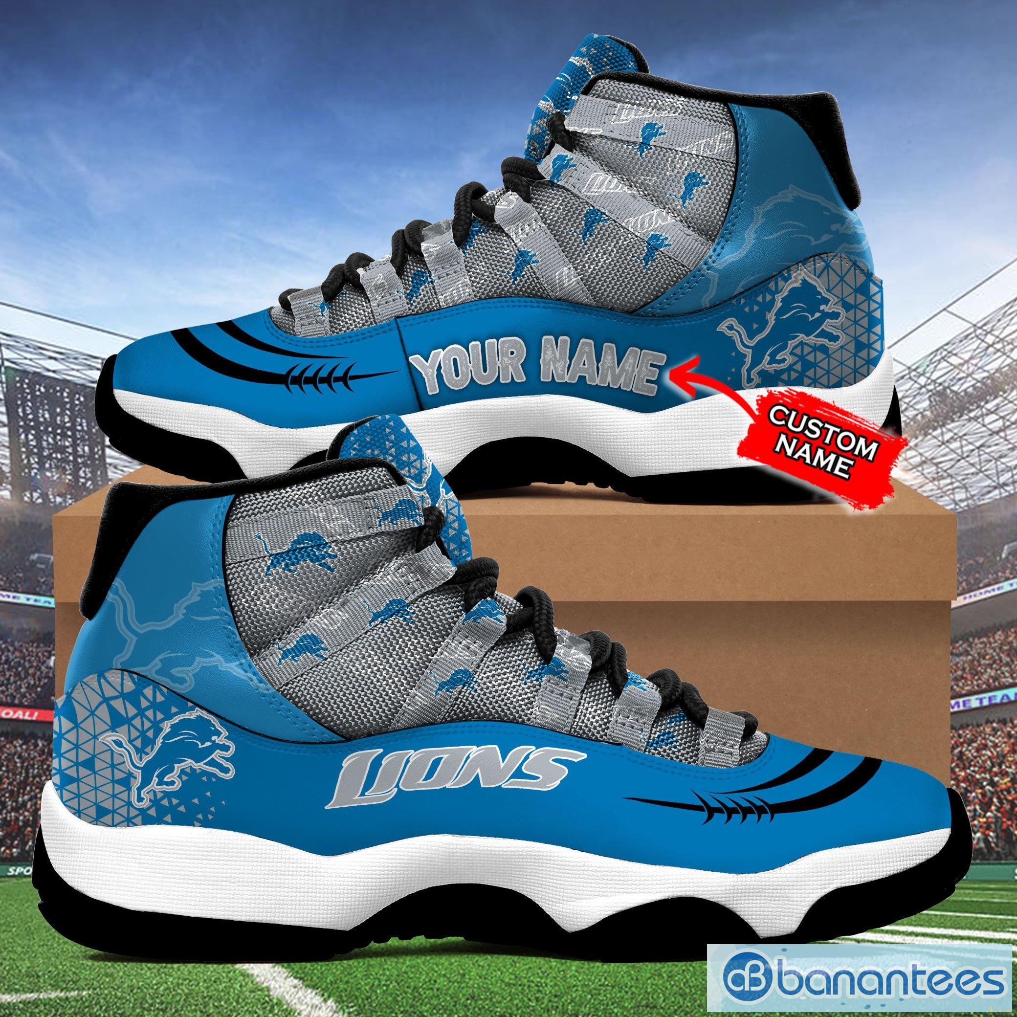 Detroit Lions Custom Name Air Jordan 11 Sneaker Shoes For Sport Fans -  Banantees