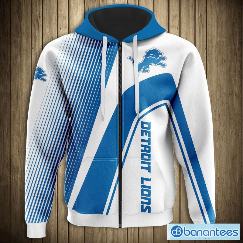 Detroit Lions Christmas 3D Hoodie Zip Hoodie Blue Print Holiday Gift For  Fans - Banantees