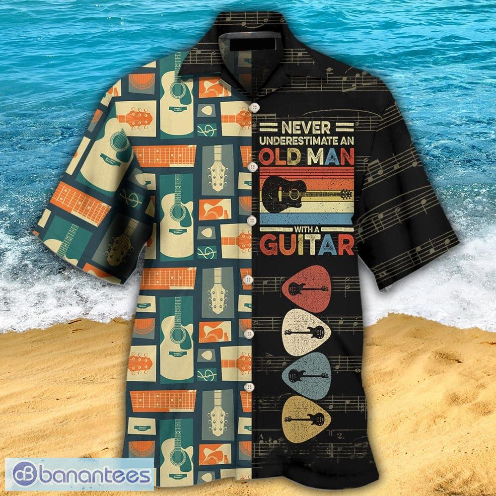 Guitar Never Underestmate An Old Man With A Guitar Hawaiian Shirt For Men And Women - Guitar Never Underestmate An Old Man With A Guitar - Hawaiian Shirt - Owl Ohh_1