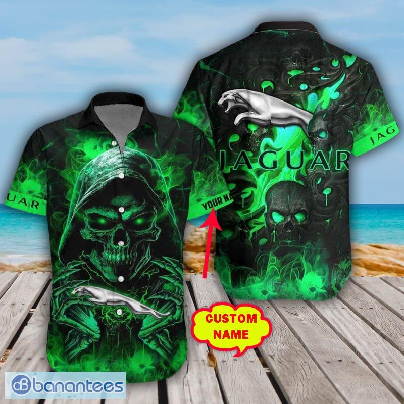 Jaguar Logo Hawaiian Shirt Custom Name Summer Beach Gift For Men And Women  - Banantees