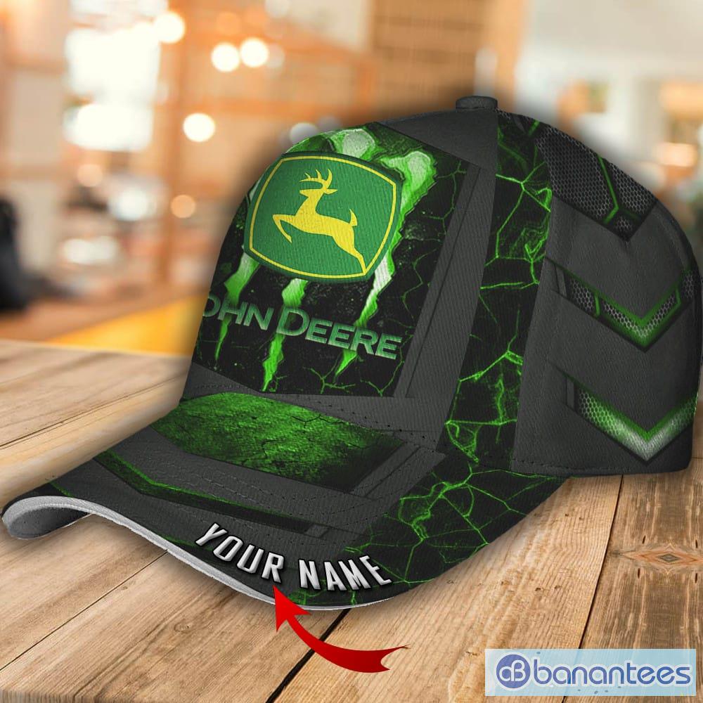 John Deere Logo Green Monster Car Hat Cap Custom Name - Banantees
