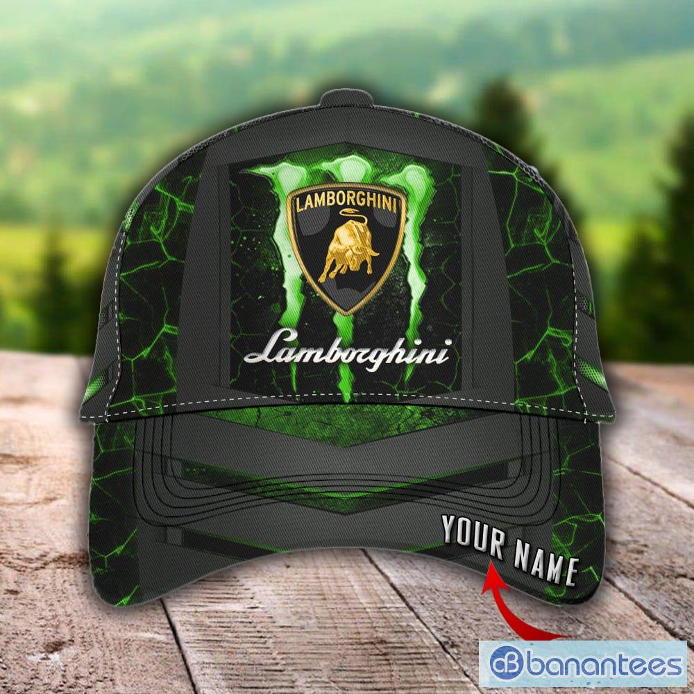 Lamborghini Logo Green Monster Design 8 3D Cap Hat Custom Name - Banantees