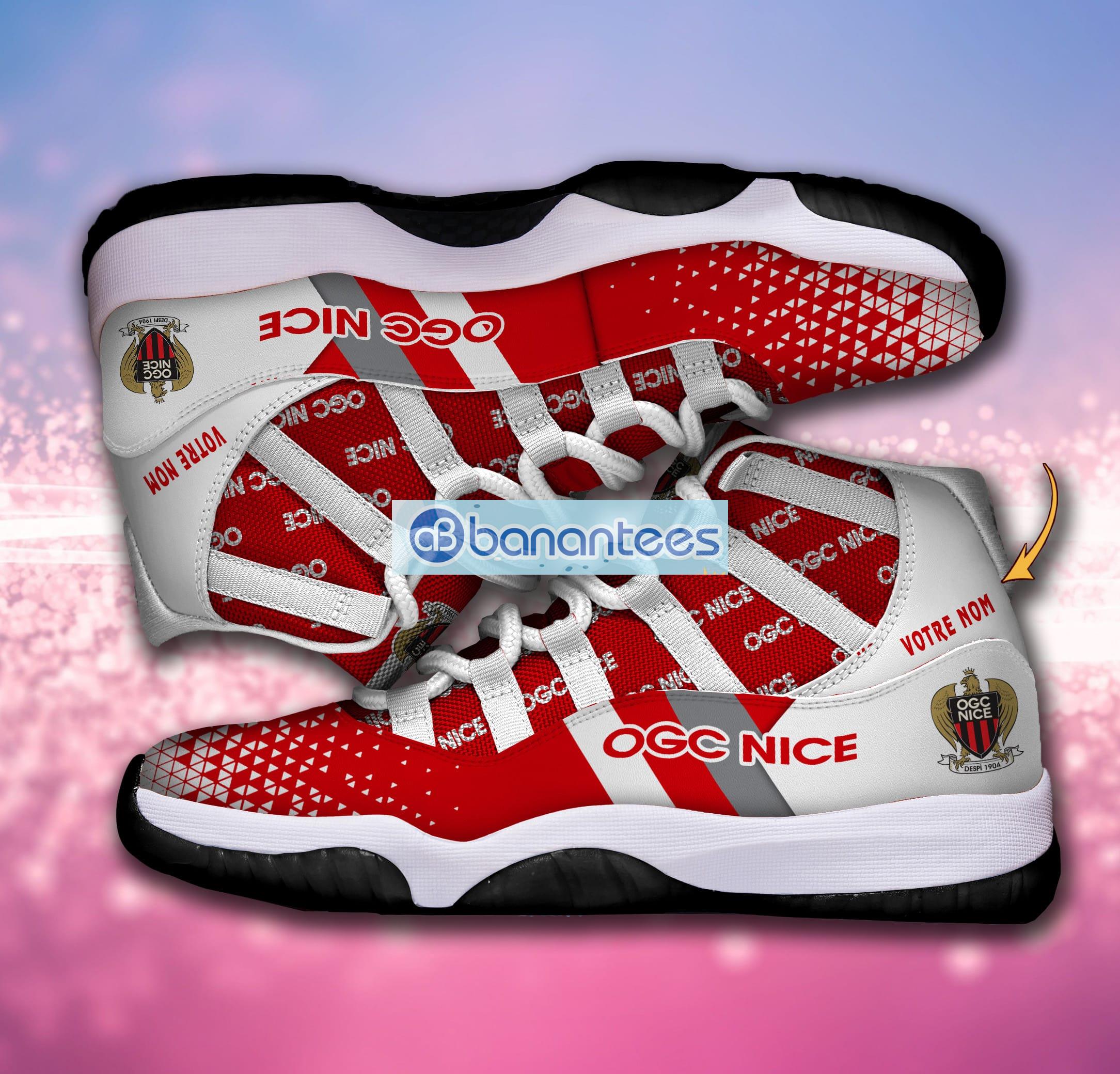 Ligue 1 And Ligue 2 OGC Nice Air Jordan 11 Shoes Custom Name - Banantees