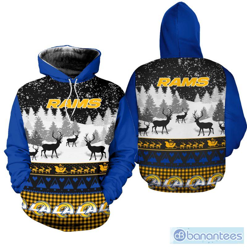 Men's Los Angeles Rams Full Printed 3D Hoodie, Zip Hoodie - Banantees