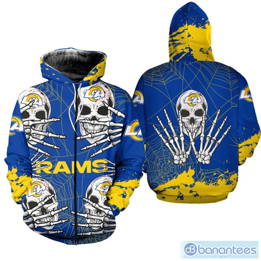 Los Angeles Rams Hoodie Zip Hoodie Blue Print Holiday Gift For Fans  Christmas - Banantees