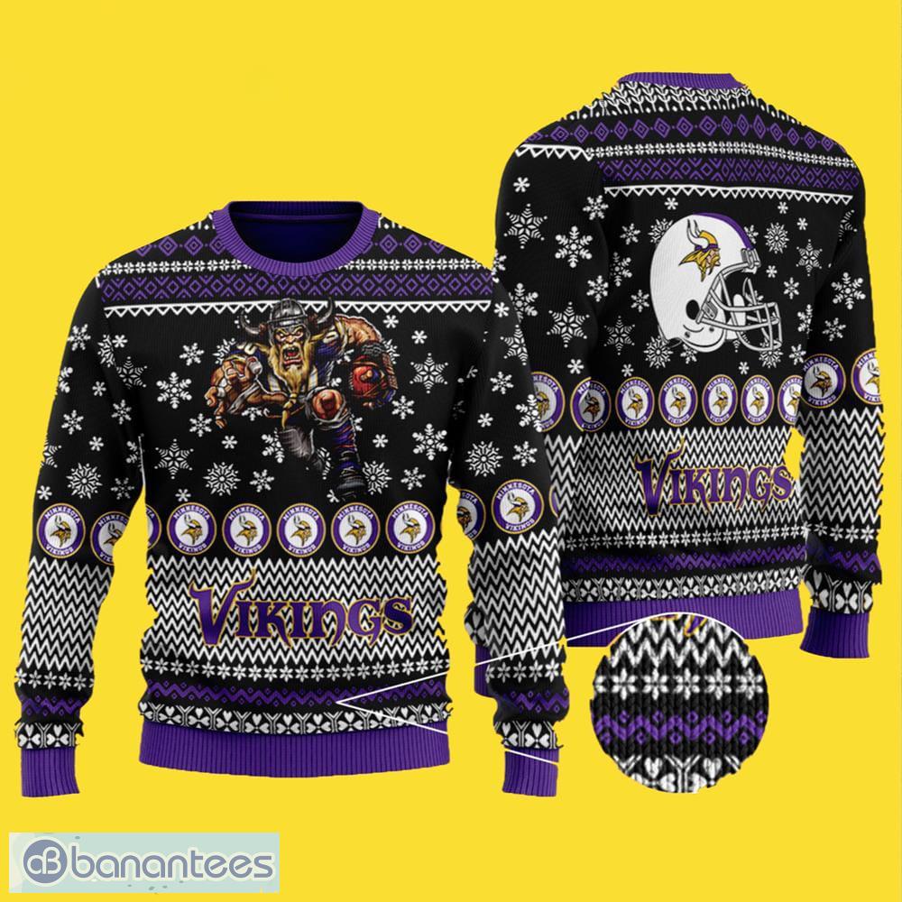 Minnesota Vikings Christmas Forrest Pattern Ugly Christmas Sweater