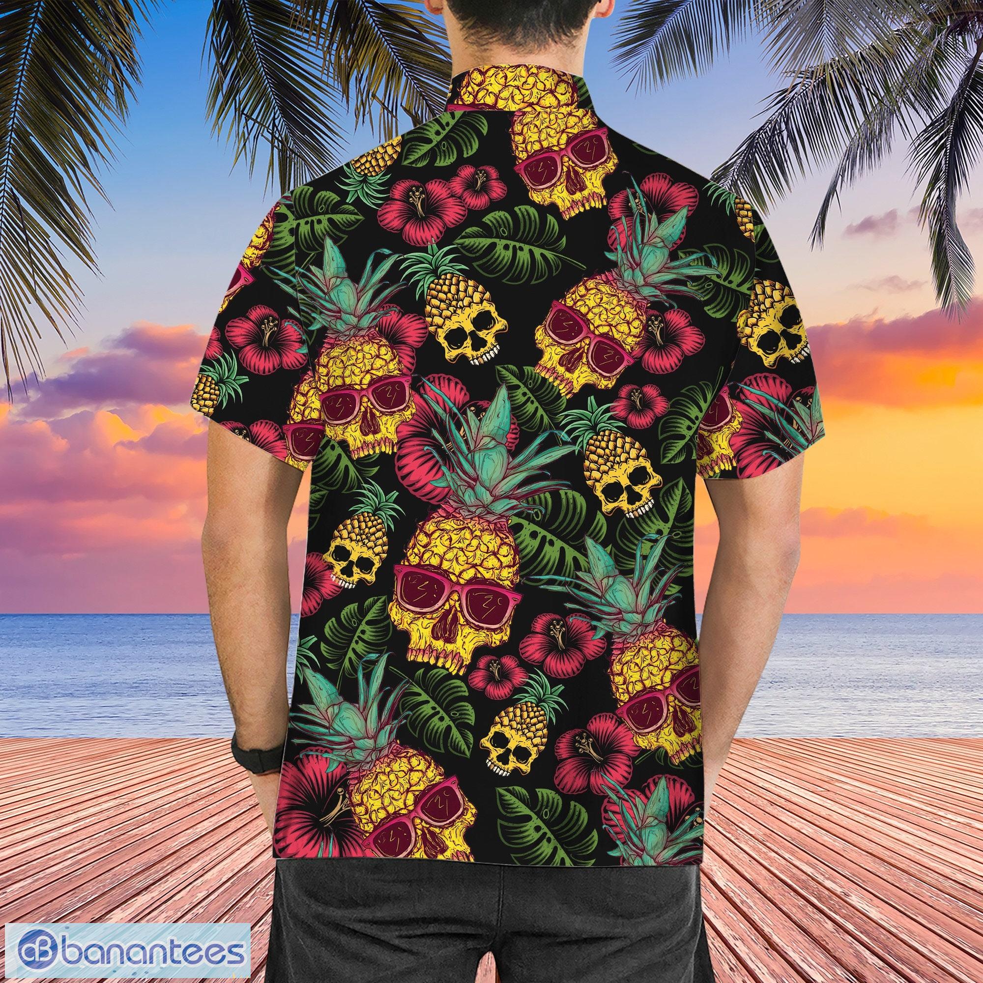 Pineapple Skull Black Hawaiian Shirt Summer Skull Hawaiian Shirt