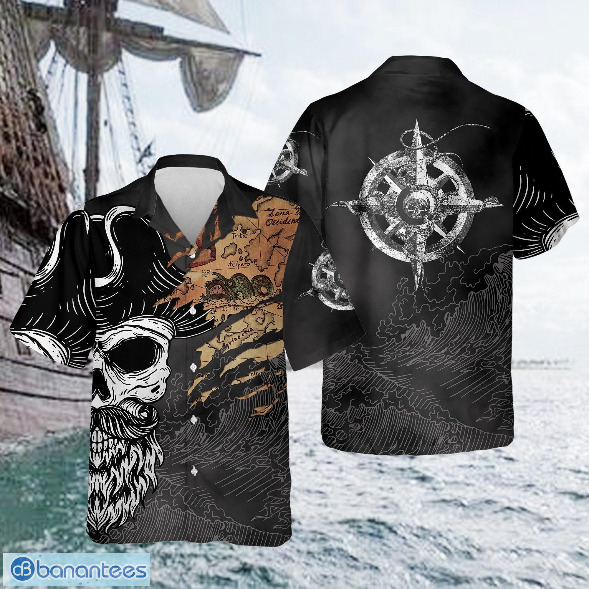 Pirates Skull Hawaiian Shirt Summer Hawaiian Shirt Pirate Skull Hawaiian  Shirts for Men - Banantees