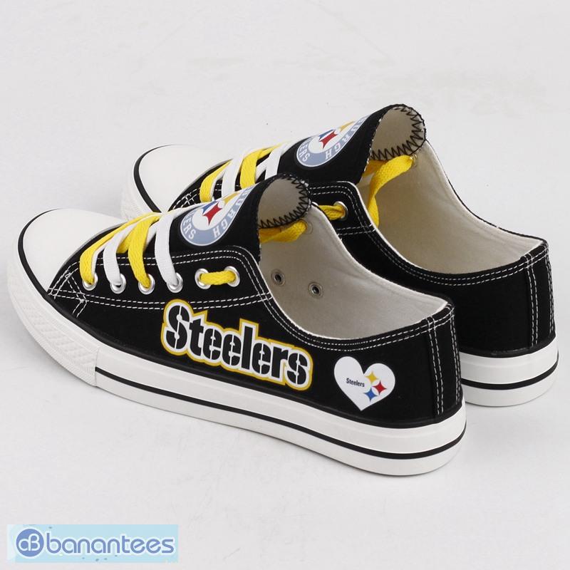 pittsburgh steelers canvas shoes black sneakers 1 for men and women 1 image Pittsburgh Steelers Canvas Shoes Black sneakers 1 For Men And Women - Pittsburgh Steelers Canvas Shoes Black sneakers style 1_2