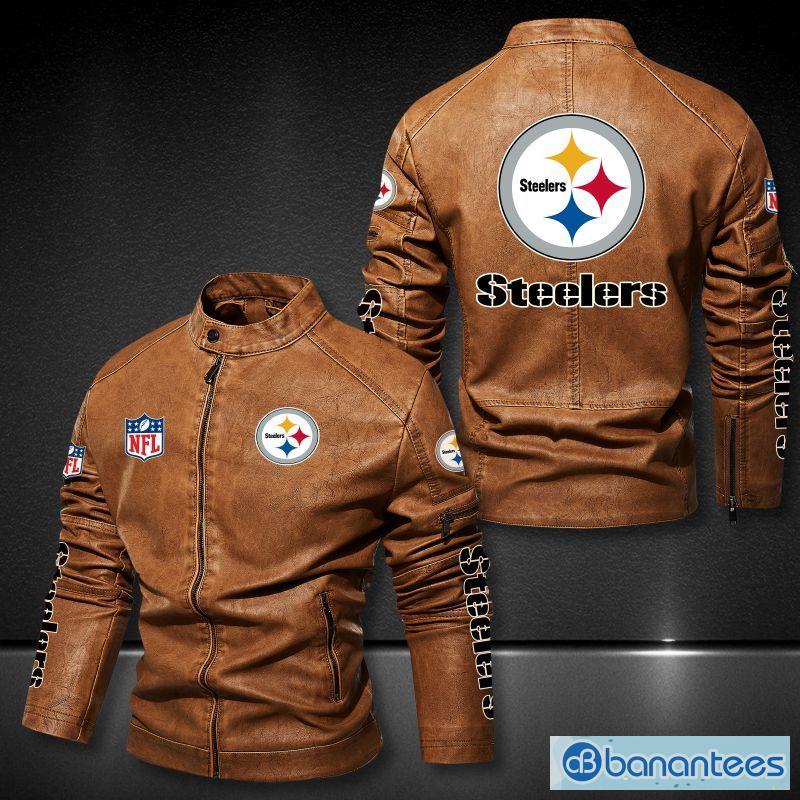 Pittsburgh Steelers Leather Jacket motorcycle fans Black For Mens -  Banantees