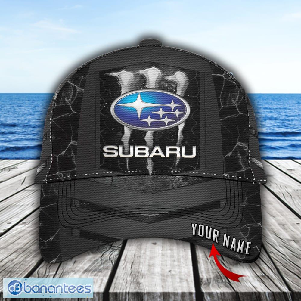 Subaru Logo White Monster Car Hat Cap Custom Name - Banantees