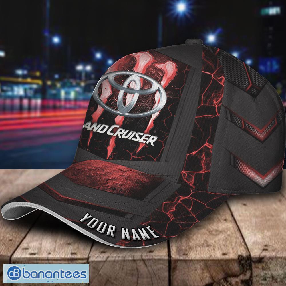 Toyota - Land Cruiser Logo Red Monster Car Hat Cap Custom Name - Banantees