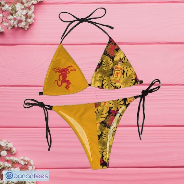 Tropical Floral Fireball Whisky Triangle String Bikini Set Summer