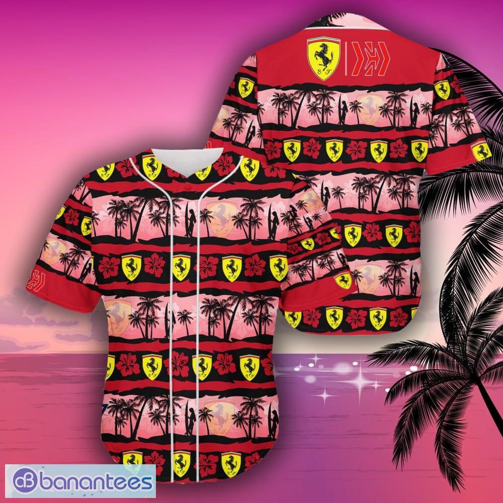 Coconut Design Scuderia Ferrari Hibiscus Fans Jersey Baseball