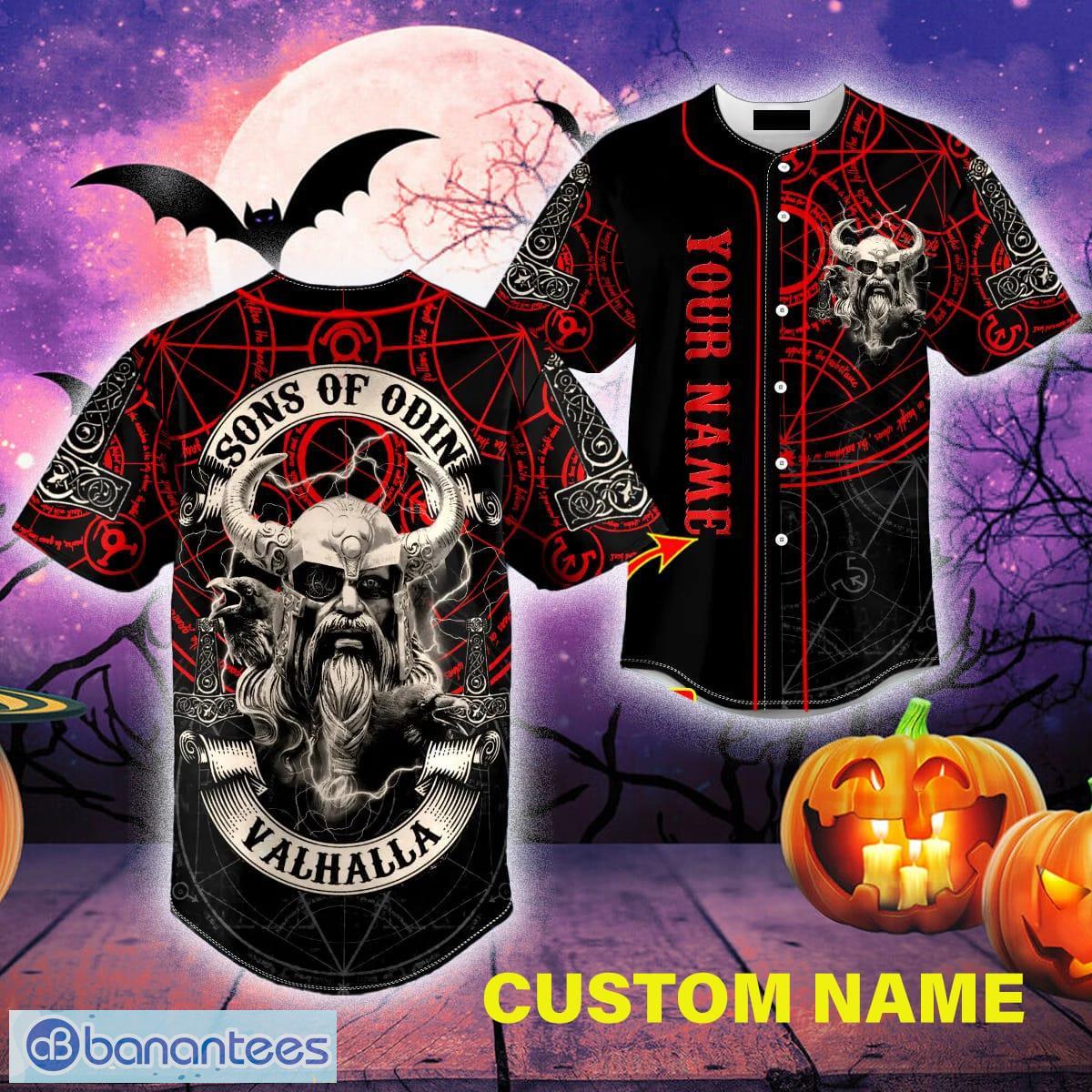 Custom Name Odin Viking Dragon Twins Tattoo Baseball Jersey For Men And  Women Gift Halloween - Banantees
