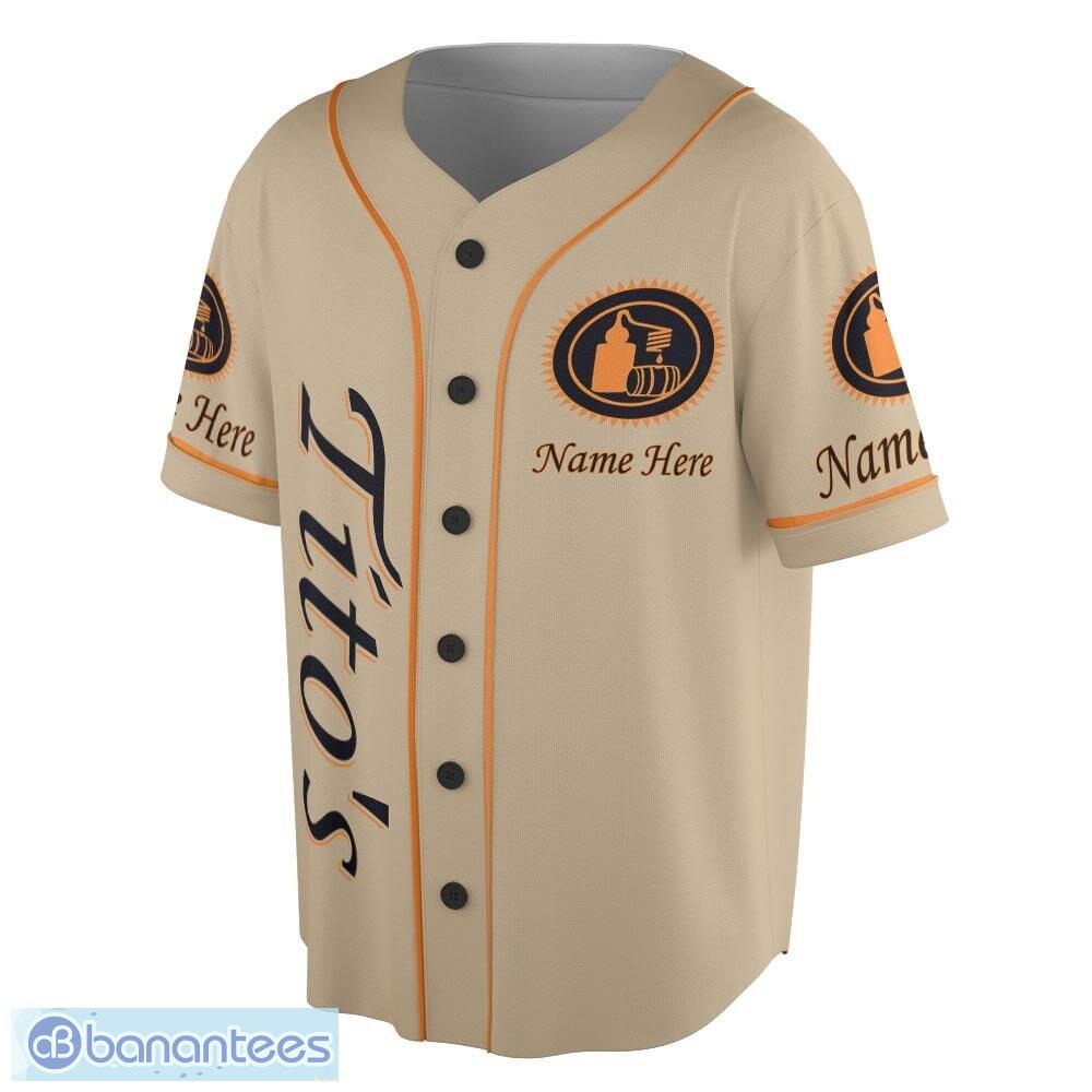 Custom Name For Fan Beige Tito's Baseball Jersey Baseball Jersey