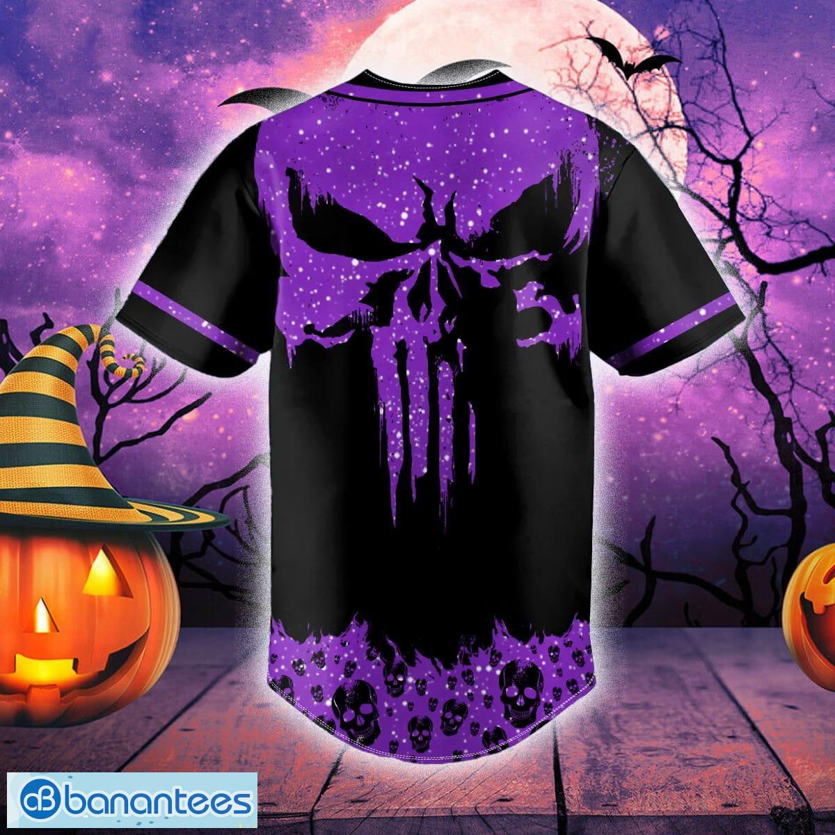 Violet Punisher Skull Custom Baseball Jersey