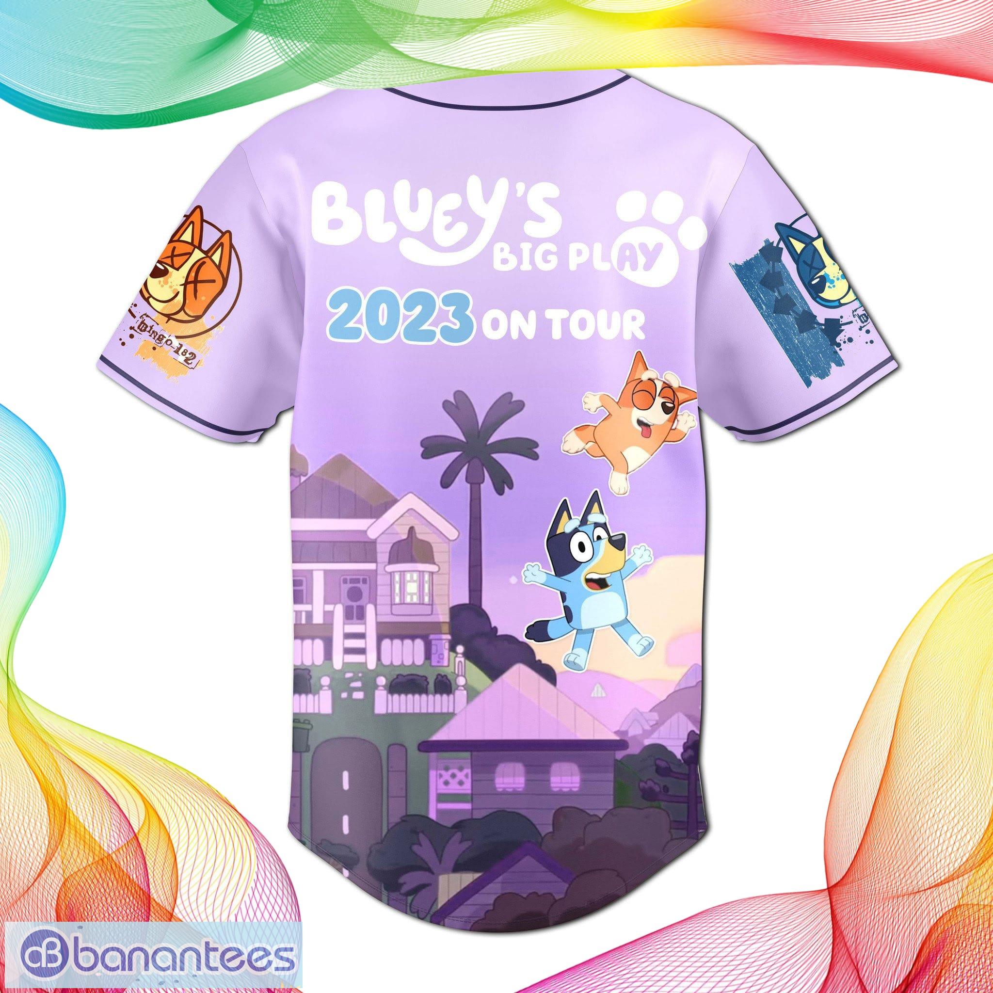 Custom Number And Name Bluey's Big Play 2023 On Tour Prink Style Baseball  Jersey Shirt For Men And Women - Banantees