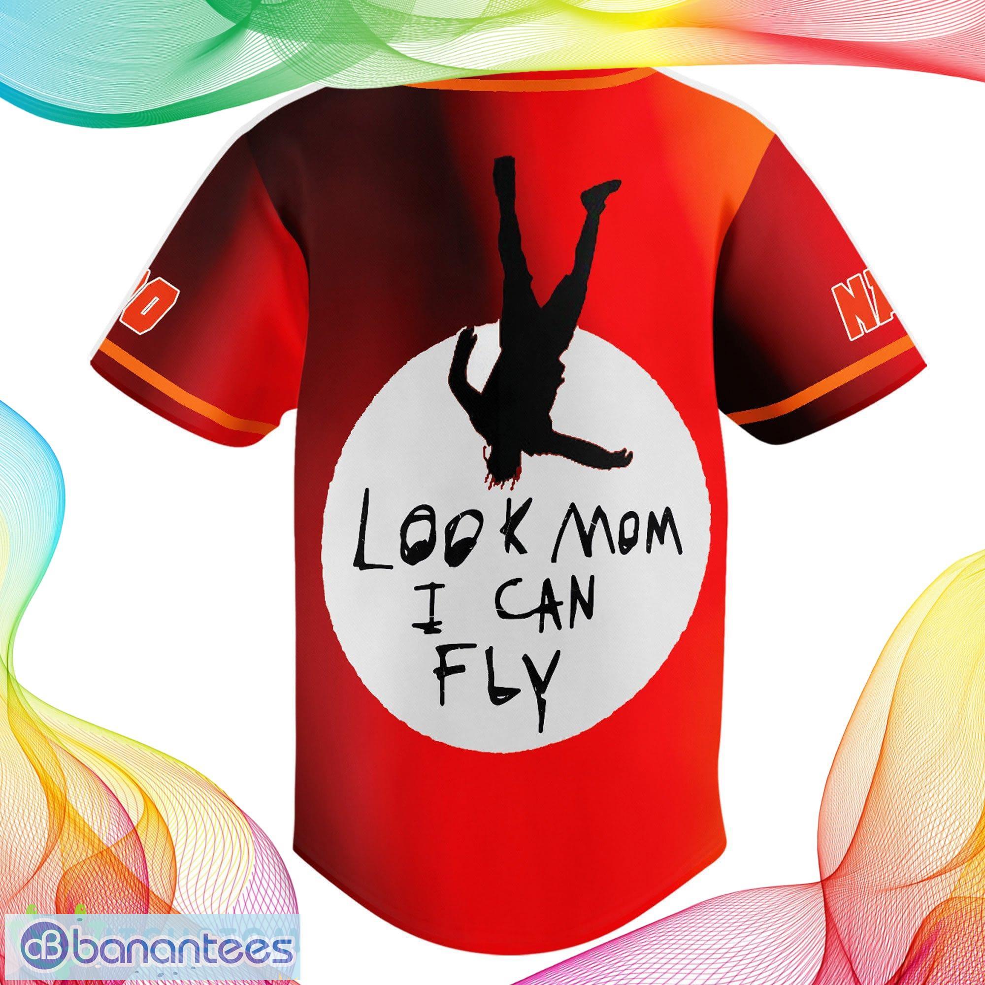 Custom Number And Name Travis Scott Look Mom I Can Fly Style Jersey  Baseball Shirt - Banantees