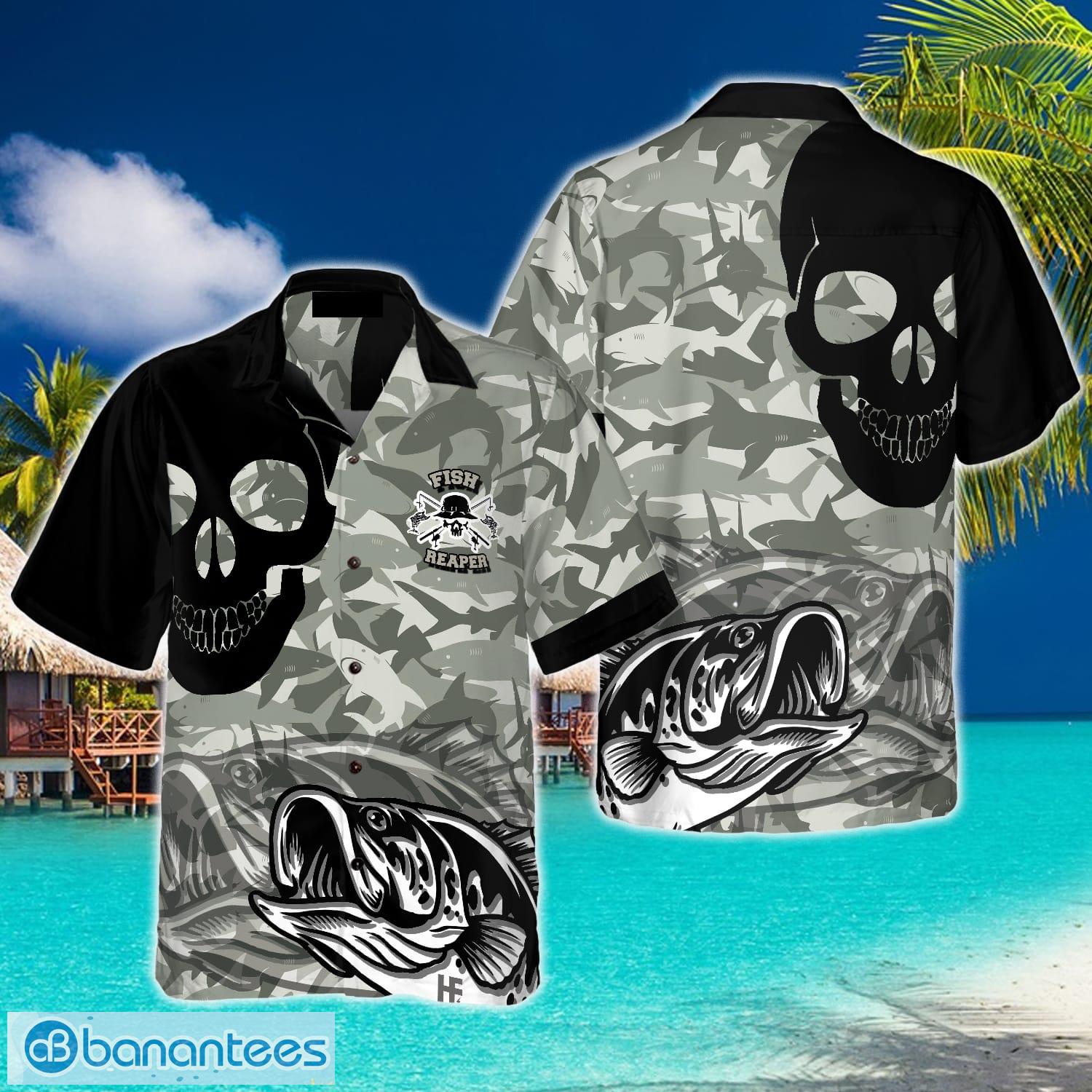 Eat Sleep Fishing Repeat Skull Camouflage Hawaiian Shirt Aloha Summer For  Men And Women Gift - Banantees