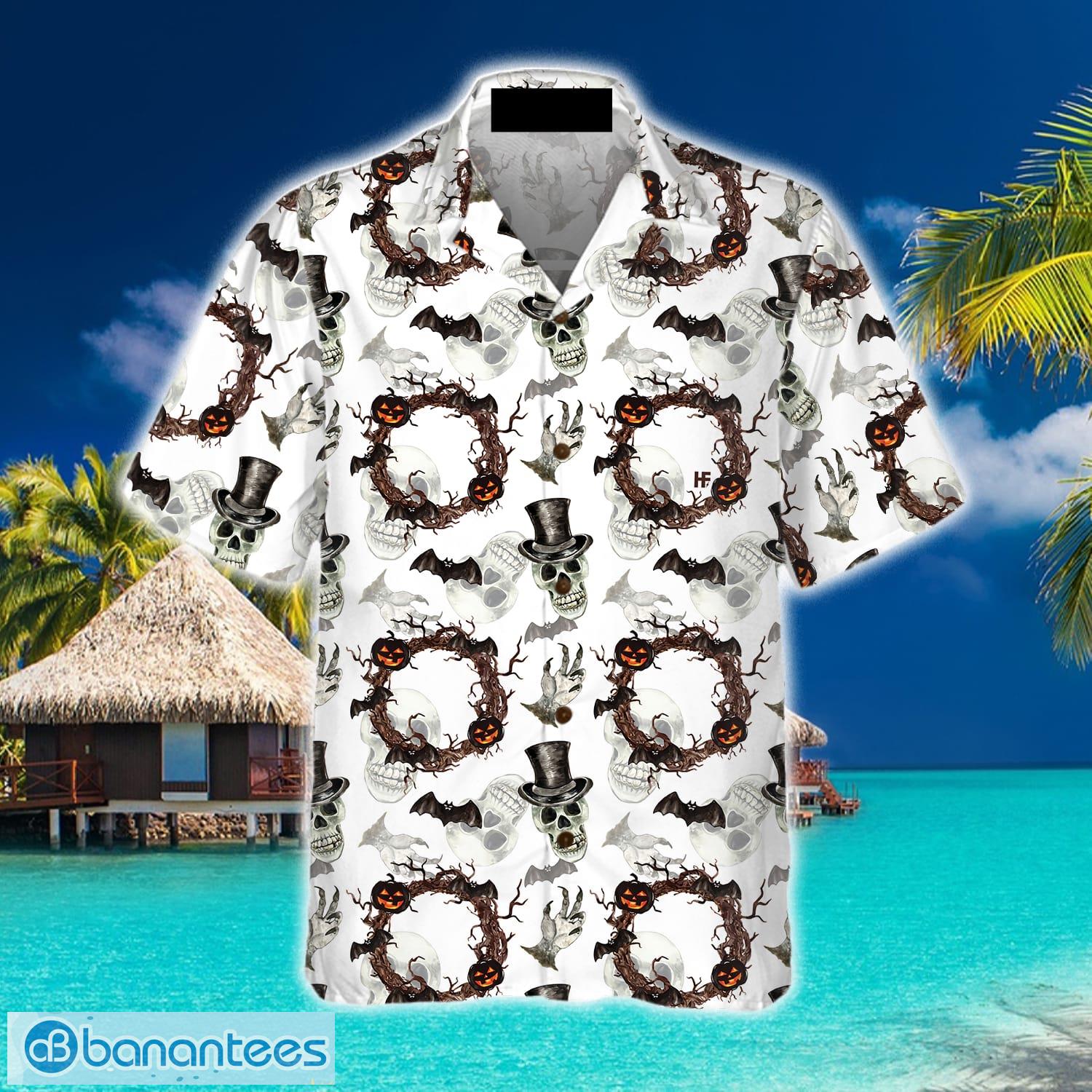 NFL Chicago Bears Skull Leaf Halloween Fans Hawaiian Shirt Gift For Men And  Women - Banantees