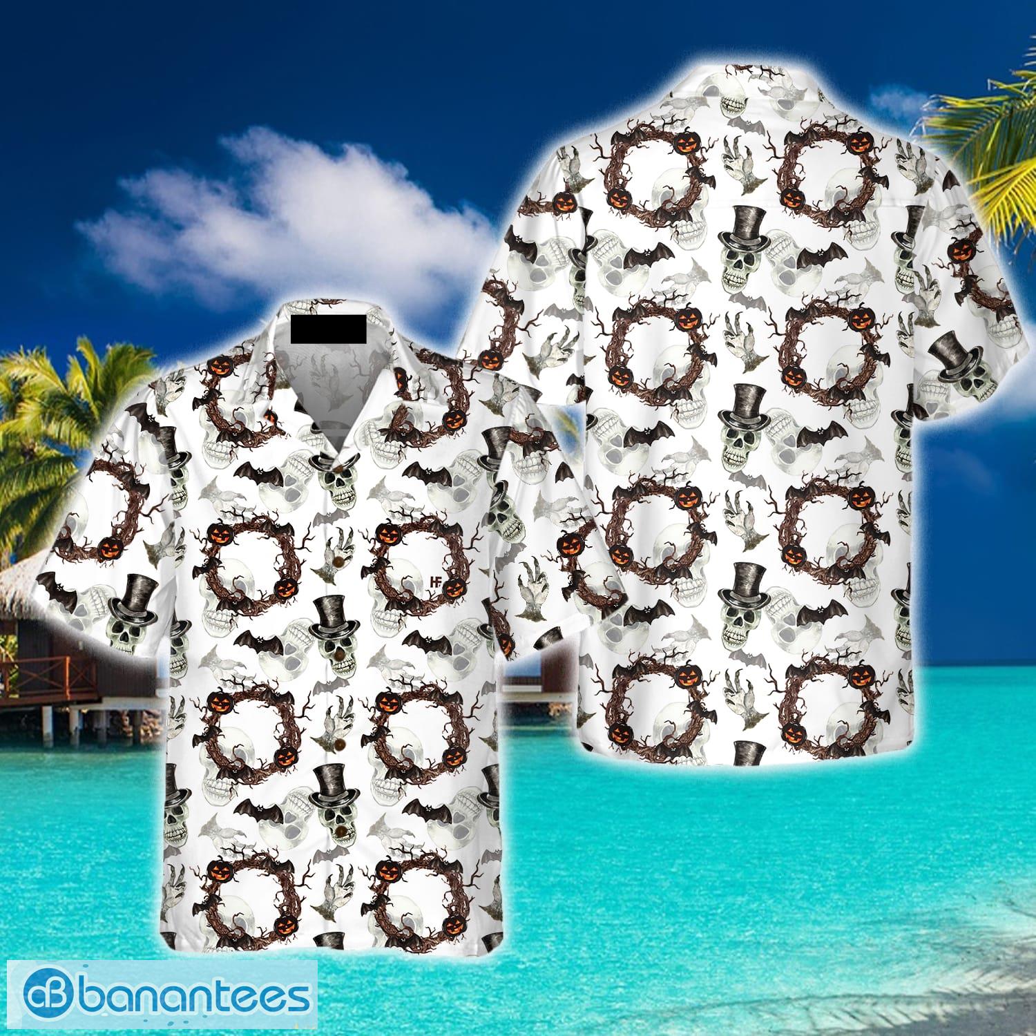 NFL Chicago Bears Skull Leaf Halloween Fans Hawaiian Shirt Gift For Men And  Women - Banantees