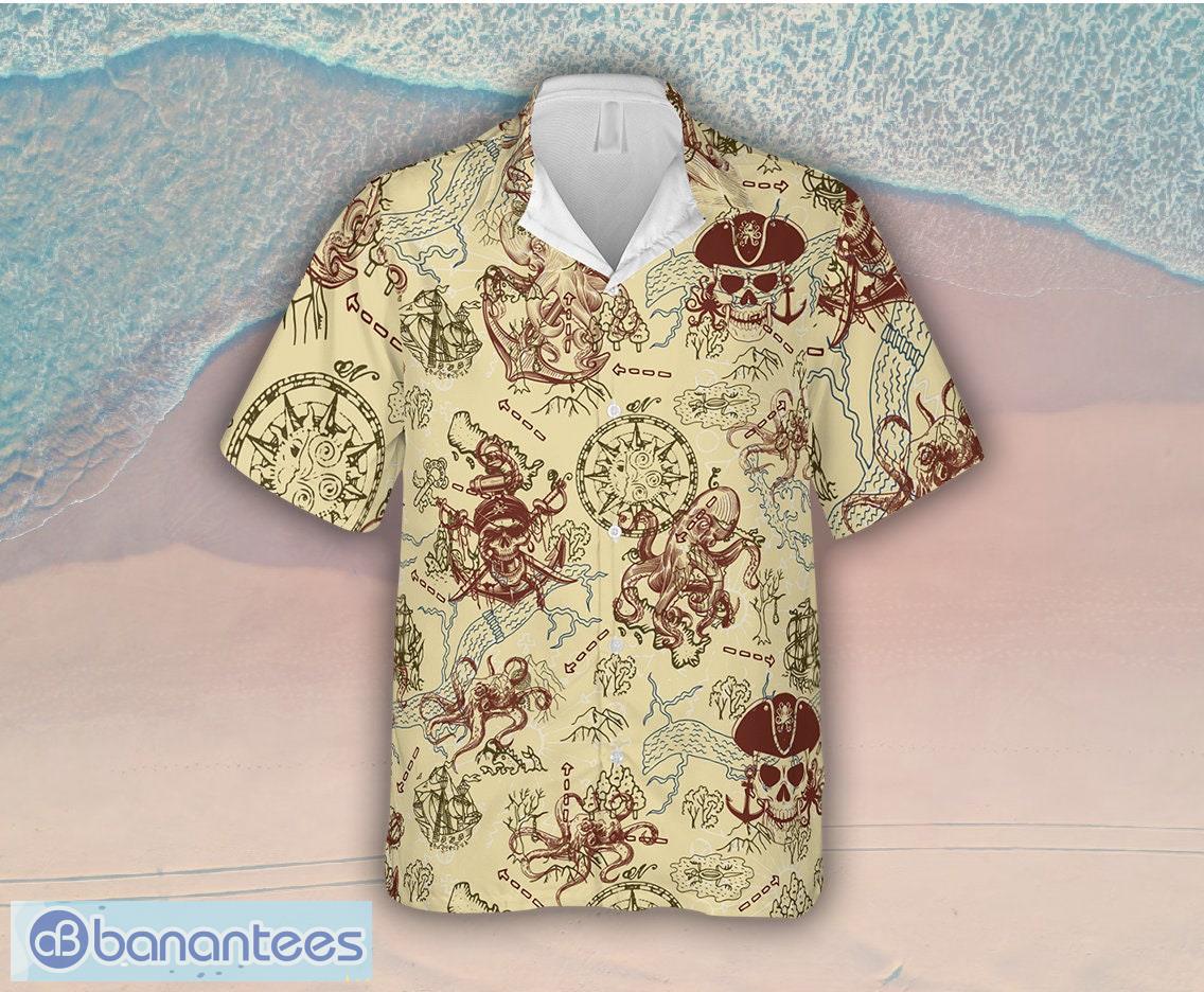 Octopus Pirate Hawaiian Shirt, Cool Pirate Shirt For Adults