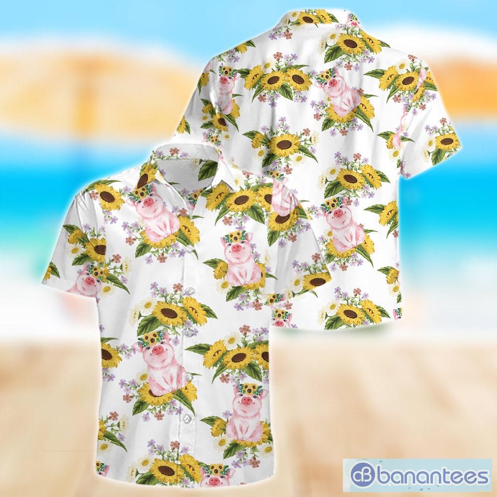 Pig Sunflower for Men, Women, Pig Aloha Shirt Summer Hawaiian Shirt -  Banantees