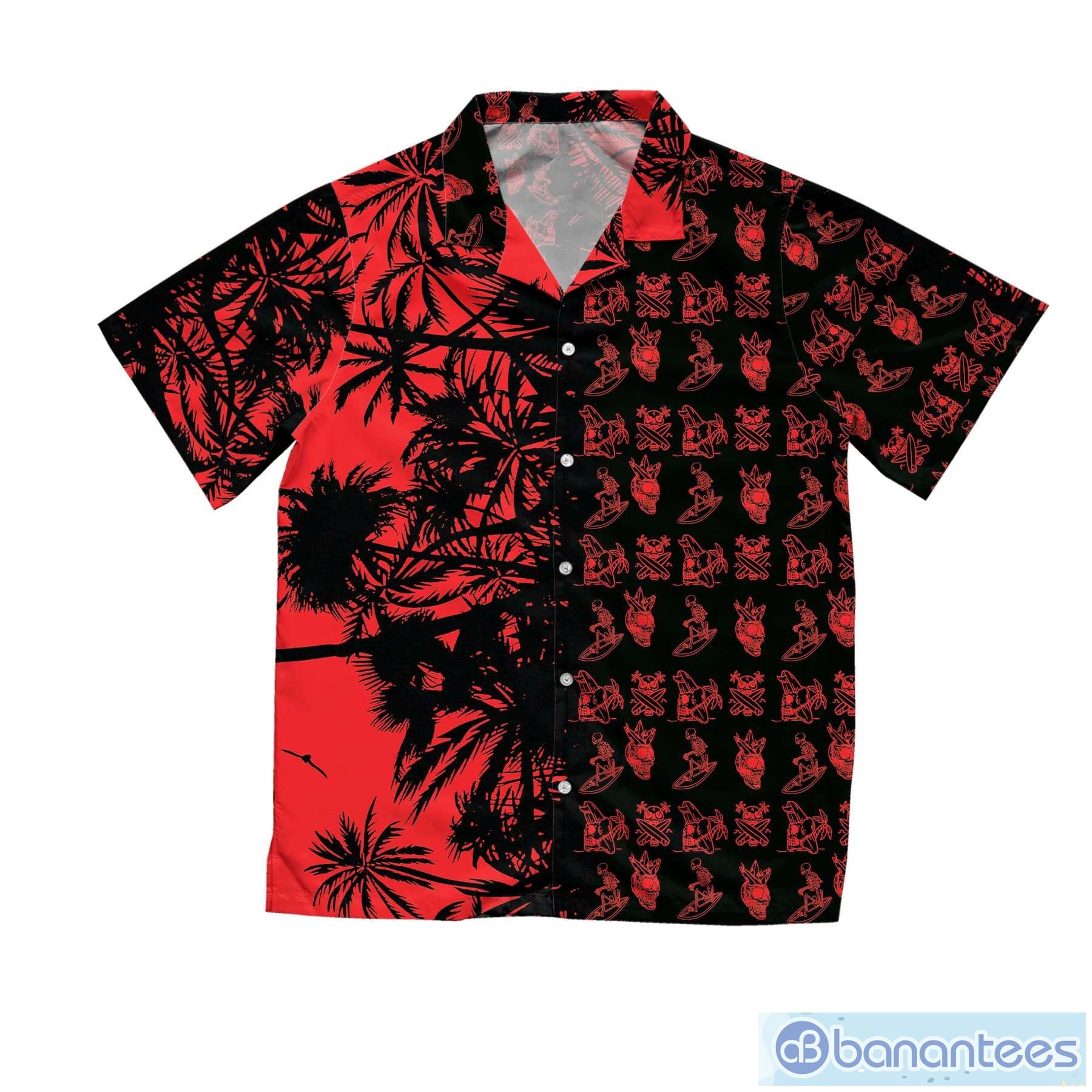 Red Skull Palm Tree for Men, Women, Aloha Shirt Summer Hawaiian