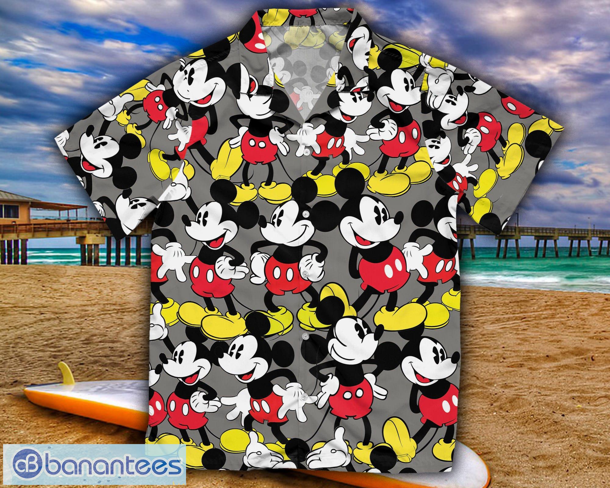 Retro 90s Mickey Mouse Disney an Funny Mickey Summer Outfits Disneyland  Family Hawaiian Shirt Gift - Banantees