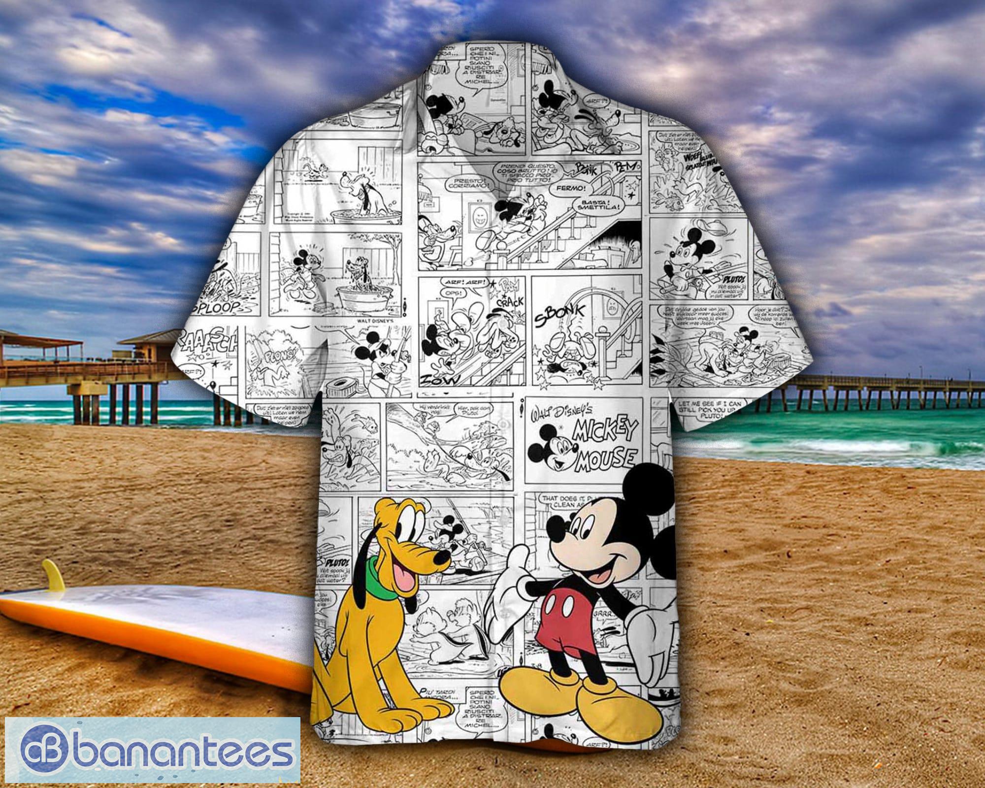 Retro Disney Comics Mickey Mouse And Pluto Dog an Mickey And Friends Hawaiian  Shirt Gift - Banantees