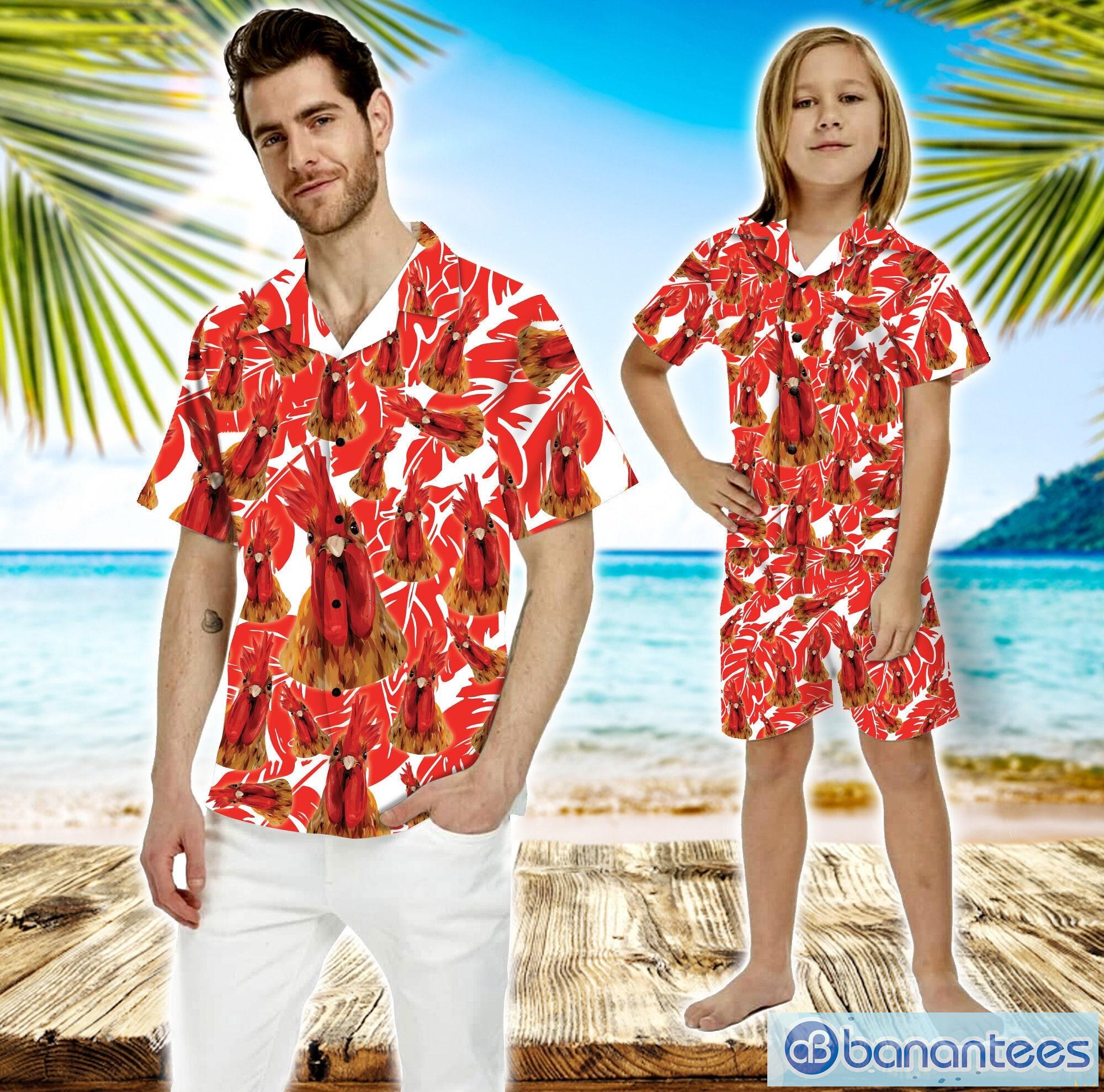 Rooster Chicken for Men, Women, Aloha Shirt Summer Style 5 Hawaiian Shirt -  Banantees