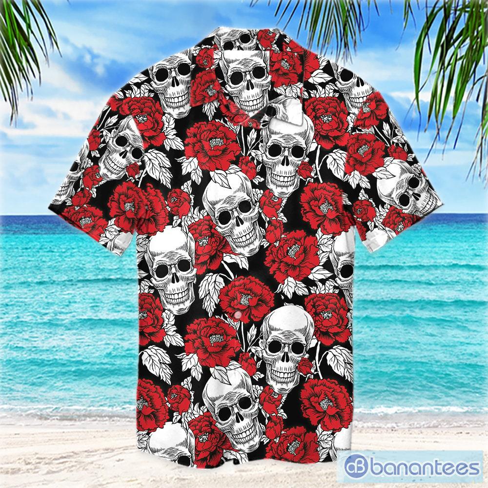 Summer Hawaiian Shirts Multicolor Skull Floral Print Button Shirt - Trendy  Aloha