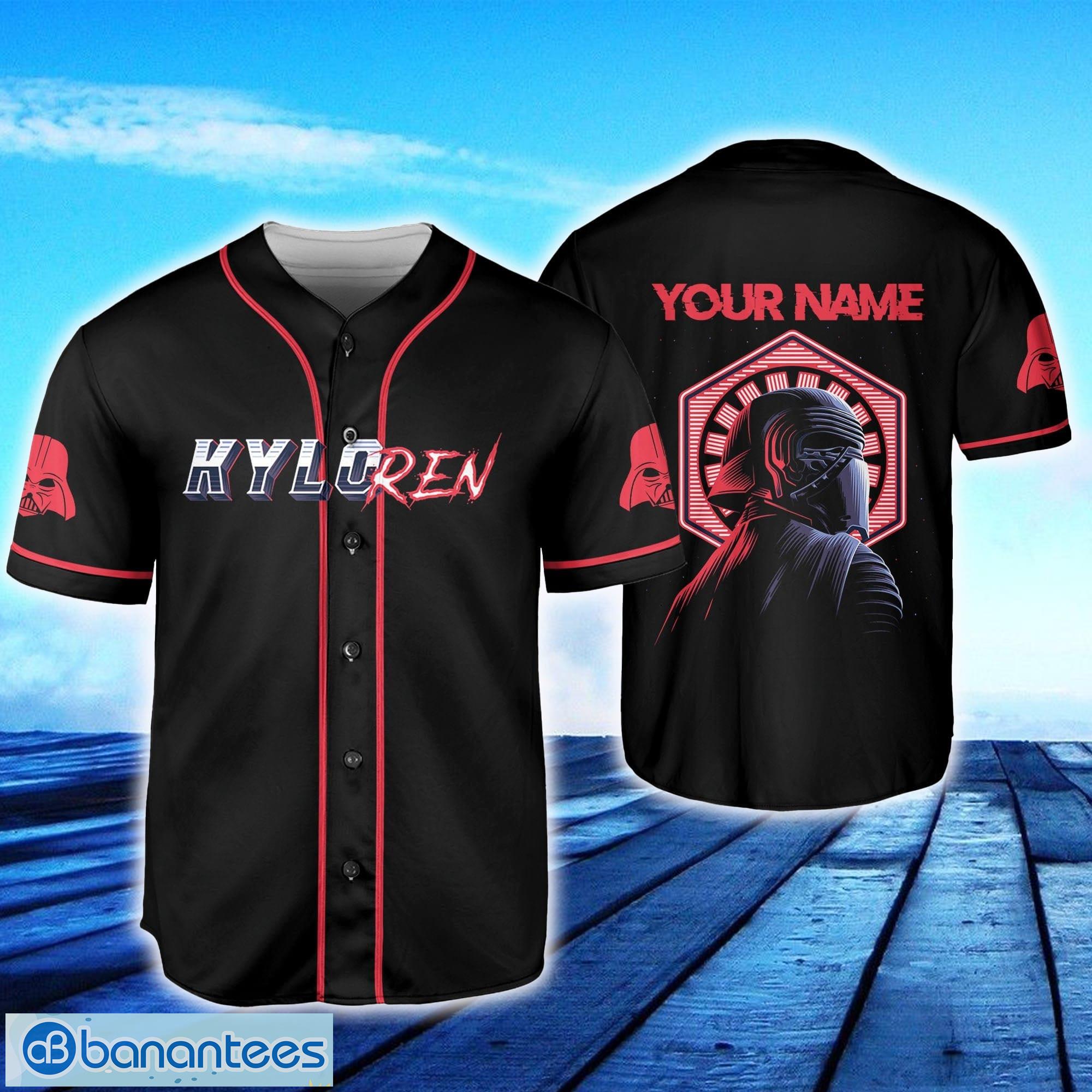 Starwar black Horizontal Text Custom Name Baseball Jersey Disney