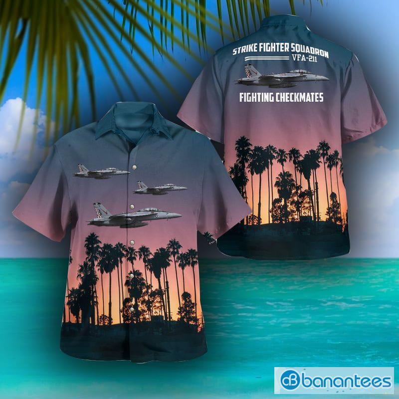 Strike Fighter Squadron 211 (VFA-211) Fighting Checkmates Boeing FA-18EF Super Hornet US Navy Hawaiian Shirt - Strike Fighter Squadron 211 (VFA-211) Fighting Checkmates Boeing FA-18EF Super Hornet US Navy Hawaiian Shirt