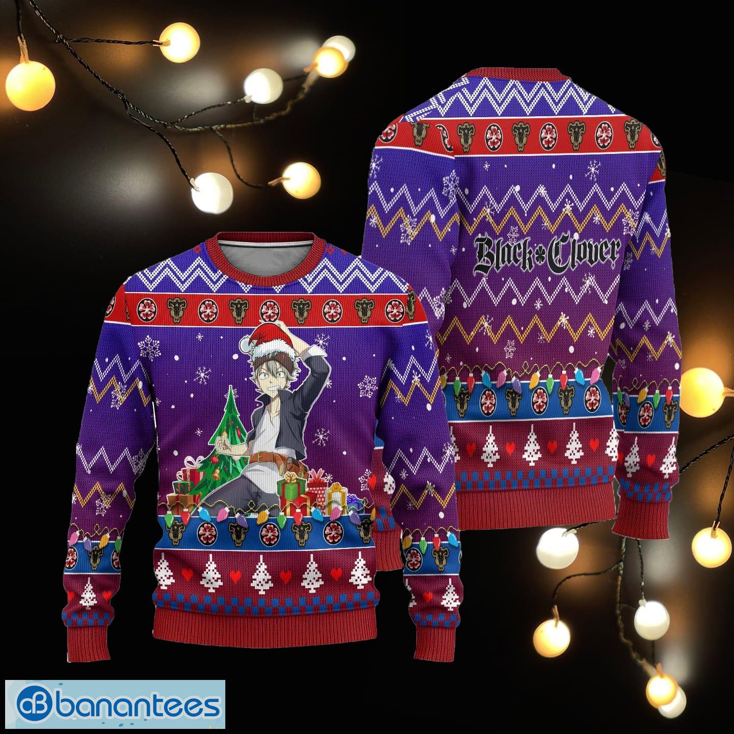 Asta Uniform Ugly Christmas Sweater Black Clover Gift Anime For