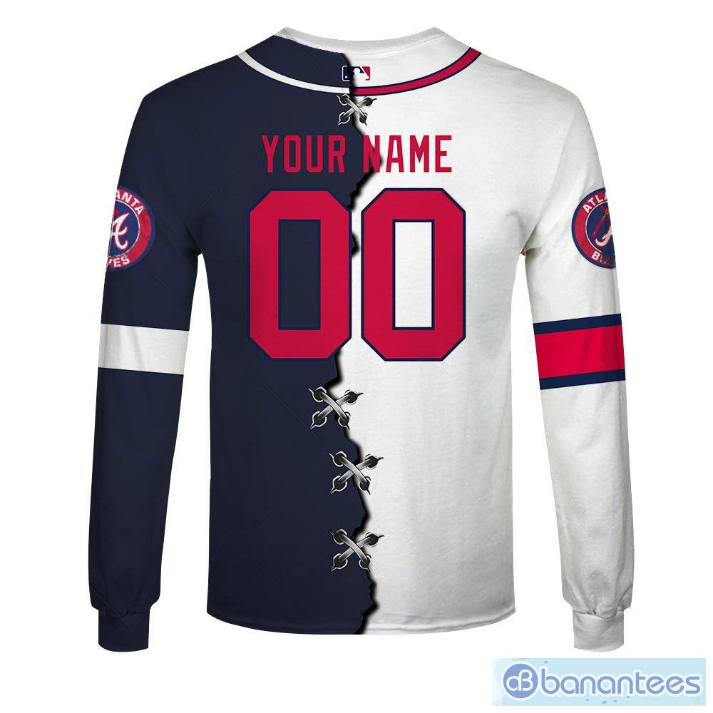 Atlanta braves Custom Number And Name AOP MLB Hoodie Long Sleeve Zip Hoodie  Gift For Fans - Banantees
