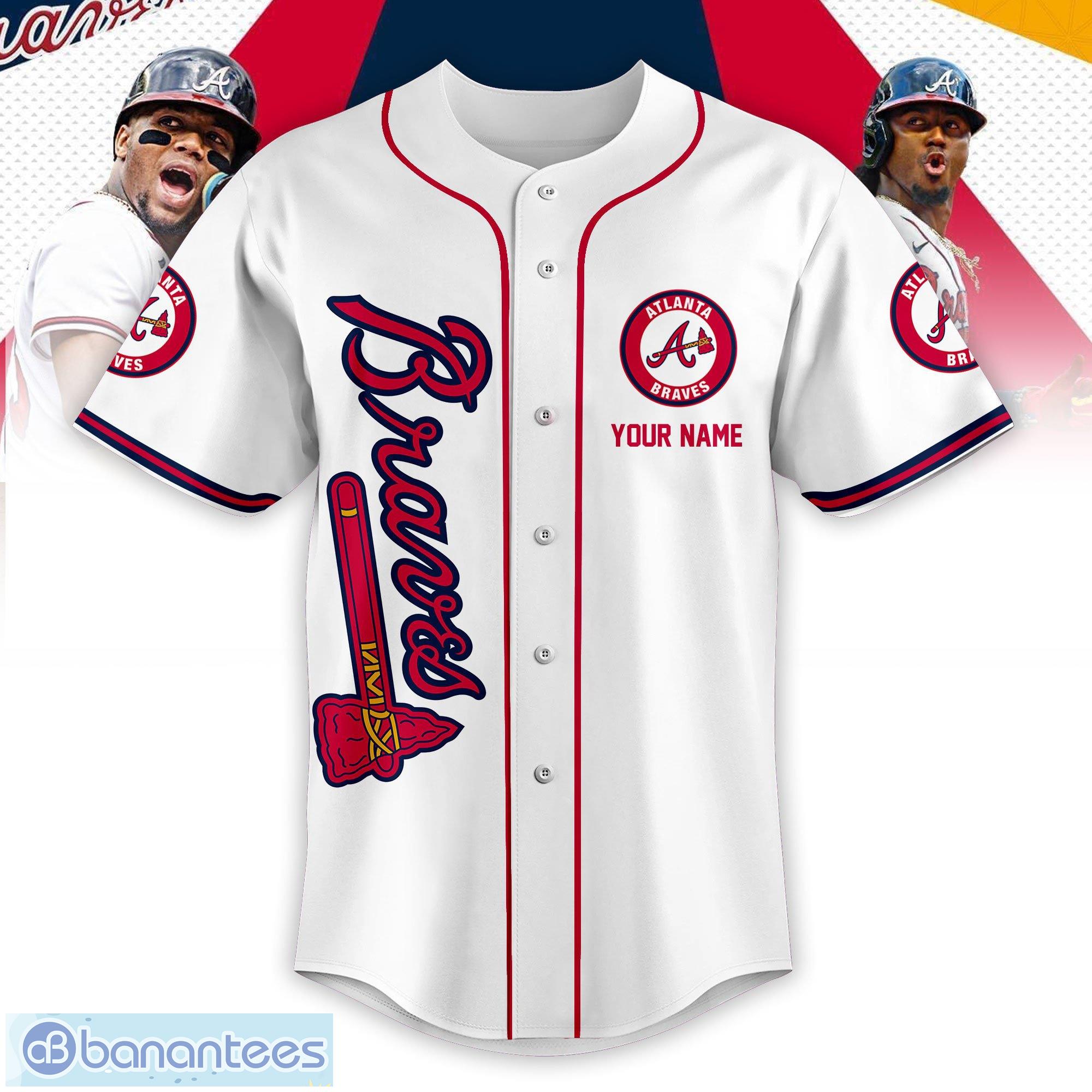 Atlanta braves Premium MLB Jersey Shirt Custom Number And Name For Men And  Women Gift Fans - Banantees