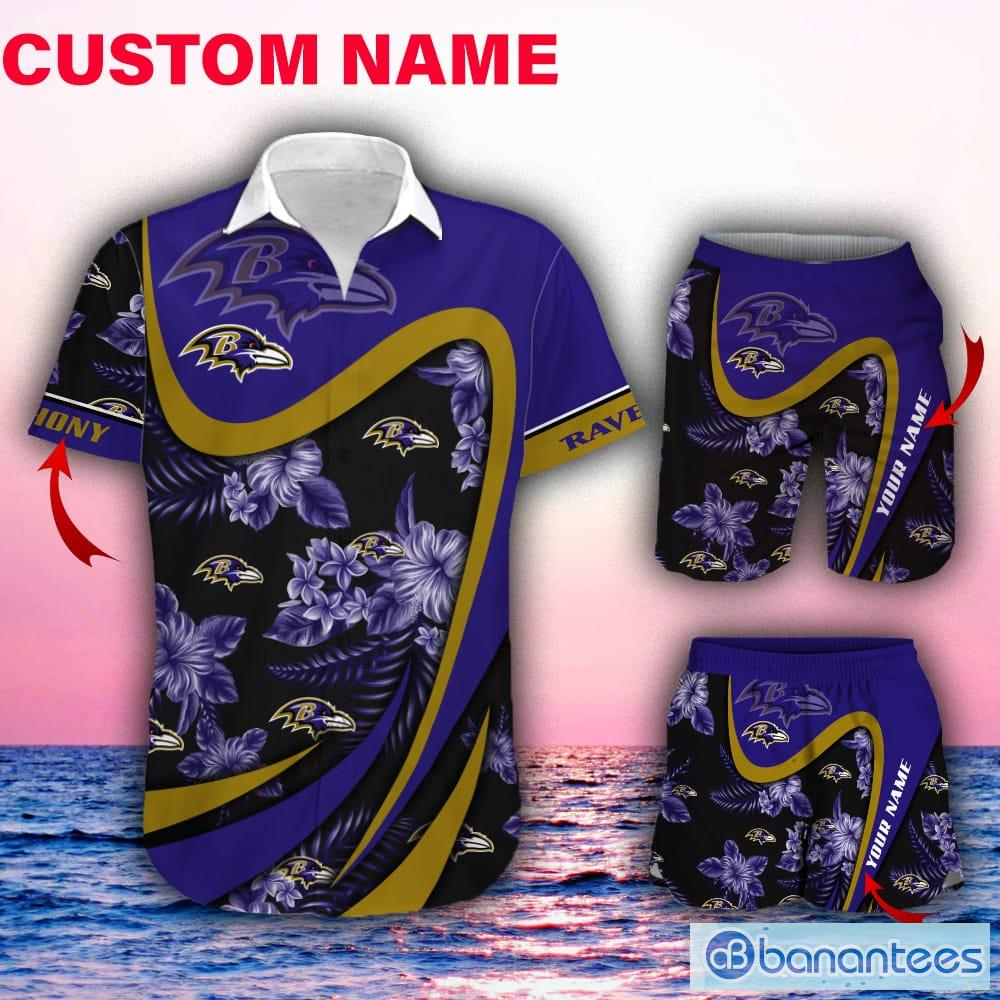 Baltimore Ravens Custom Name NFL Hawaiian Shirt And Shorts Gift For Men And  Women Fans - Banantees