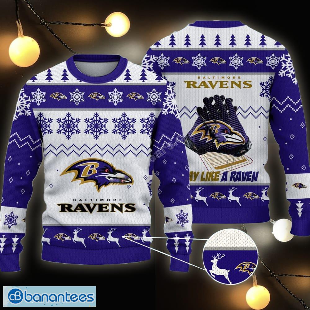 Baltimore Ravens Ugly Christmas Sweater Pattern Hawaiian Shirt For Fans