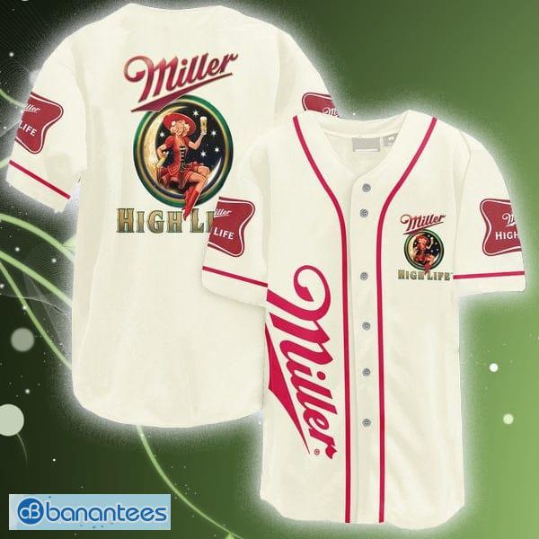 Miller High Life Red Baseball Jersey Shirt, Jersey gift For Men