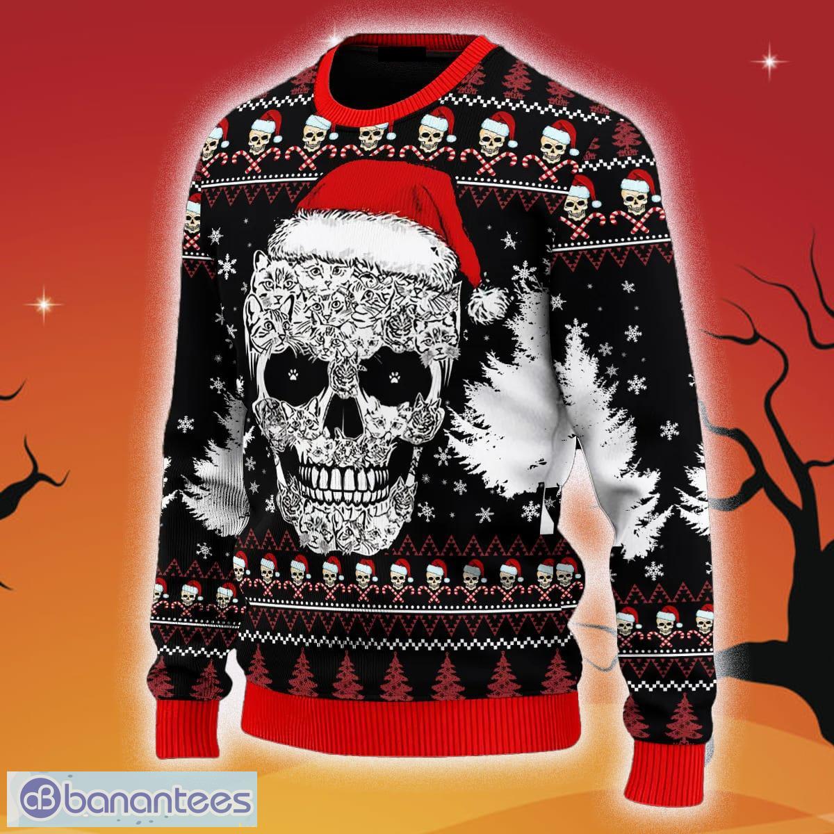 New Orleans Saints Skull Pattern Ugly Christmas Sweater - Banantees